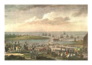 Engelsmännens ombordstigning i Holland, 30 november 1799, c1850 av François Louis Couché
