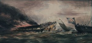 Bränning av emigrantfartyget Ocean Monarch, 24 augusti 1848 av François Prince de Joinville D