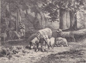 Fåren, från Magasin Pittoresque, 1862. av François Rouget
