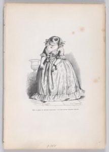 Hon utgav sig som en överlägsen uggla, och var bara en löjlig uggla från Scener från..., ca. 1837-47. av François Rouget