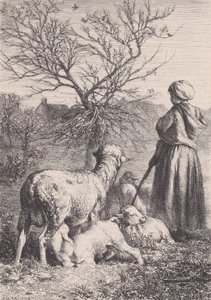 En herdinna, ca. 1852. av François Rouget