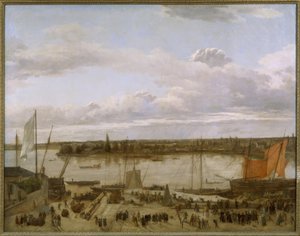 Utsikt över hamnen i Nantes av François Sablet