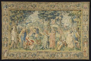 Cephalus och Procris Gobeläng som skildrar historien om Cephalus och Procris från Diana-serien The Histories of Diana (serietitel) av François Spiering (workshop of)