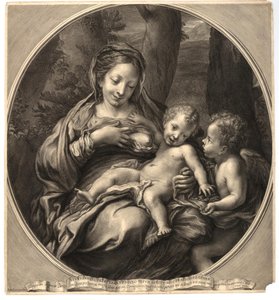 François Spierre - Madonna del Latte (Jungfru med barn och en ängel), efter Correggio, W,8.14