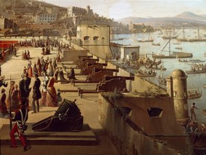 Vapnen i detaljfästningen. Målning av Frans Vervloet (1795-1872) Neapel, Museo Nazionale di San Martino