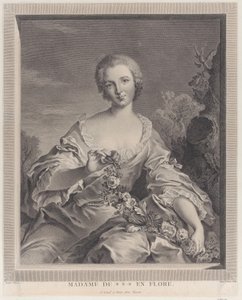 Porträtt av Louise Henriette de Bourbon Conti som Flora, 1766-1805. av François Voyez