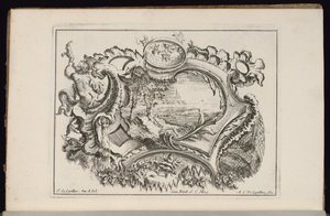 Patron med Putto blåsande snäcka, Book of Irregular Cartridges