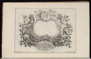 Kartusch med vinblad och vindruvor, Livre de Cartouches Reguliers (Book of Regular Cartouches)