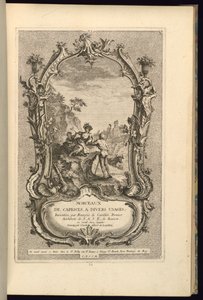 Design för Cartouche med stora och små fack av François de Cuvilliés the Elder
