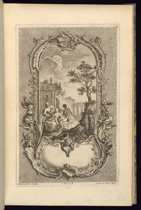 Design för Cartouche med stora och små fack av François de Cuvilliés the Elder