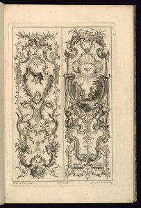 Design för två paneler av François de Cuvilliés the Elder