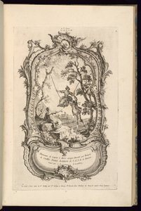 Design för en kartusch med stora och små fack av François de Cuvilliés the Elder