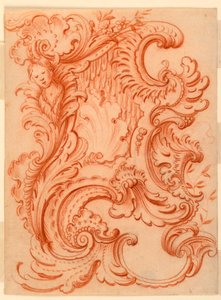 Ritning för en Rocaille Escutcheon
