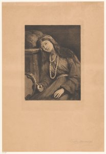Vilande musiker med kastanjetter och tamburin Mignon (originaltitel) av François de Meersman (signed by artist)