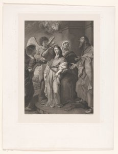 Maria som ung kvinna, prydd av änglar i närvaro av Joachim och Anna av François de Meersman