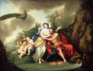 Jupiter och Juno (olja på kopparplatta)