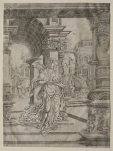 Lucretias död. av Frans Crabbe van Esplegem
