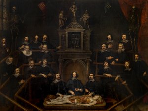 Doktor Joannes van Buytens anatomilektion i kirurgens rum i Antwerpen