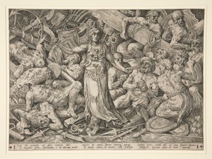 Victoria omgiven av fångar och troféer av Frans Floris the Elder