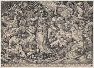 Seger omgiven av fångar och troféer av Frans Floris the Elder