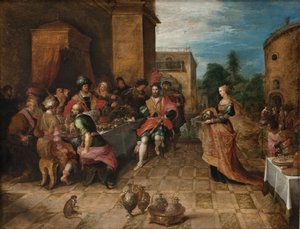 Herodes bankett. Salome presenterar Johannes Döparens huvud av Frans Francken d.Y.