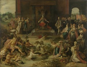 Allegori om abdikationen av kejsar Karl V i Bryssel den 25 oktober 1555, 1642