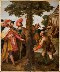 Miraklet med trädet som huggs ner. Miraklet av Sankt Gummarus, 1627.