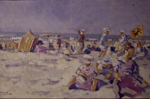 Strandscen (olja på duk)