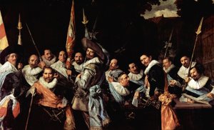 Möte med officerarna och sergeanterna i Calivermen Civic Guard av Frans Hals