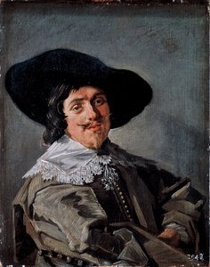 Porträtt av en man i en gul-grå Fock-målning av Frans Hals (1581/85-1666) cirka 1633 Dresden, Gemaldegalerie Tyskland av Frans Hals
