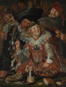 Shrovetide Revelers (The Merry Company) c.1615 (olja på duk) av Frans Hals