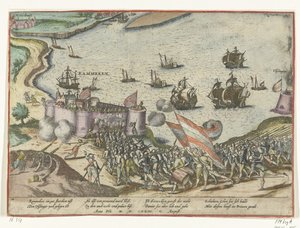 Fort Rammekens erövrat, 1573 av Frans Hogenberg