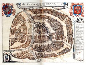 Karta över Moskva, 1572 av Frans Hogenberg