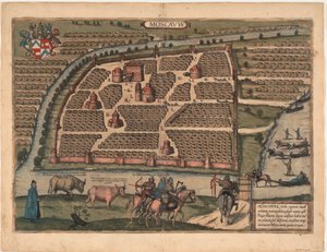 Karta över Moskva på 1500-talet Från: Civitates orbis terrarium, 1575
