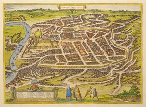 Vilnius från världens första teater av Georg Braun, 1580-talet av Frans Hogenberg