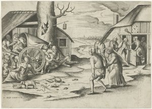 Mary och Joseph på ett värdshus av Frans Huys