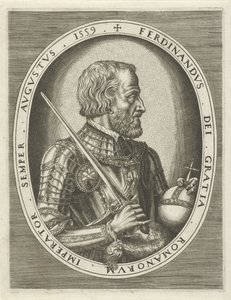 Porträtt av Ferdinand I av Habsburg, tysk kejsare Porträtt av kungar, drottningar, prinsar och prinsessor (serietitel) av Frans Huys
