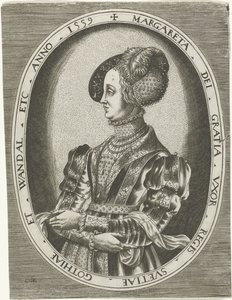 Porträtt av drottning Margaretha Leijonhufvud av Sverige Porträtt av kungar, drottningar, prinsar och prinsessor (serietitel) av Frans Huys