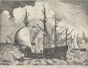 Fyrmästare lämnar hamnen Segelfartyg (serietitel) av Frans Huys