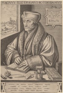 Erasmus av Rotterdam av Frans Huys after Hans Holbein the Younger
