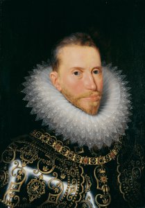 Ärkehertig Albrecht, ca 1601-20 (olja på panel) av Frans II (after) Pourbus