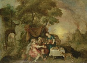 Lot och hans döttrar av Frans II Francken