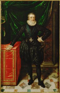 Henri IV, kung av Frankrike, i svart hovdräkt ... av Frans II Pourbus