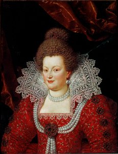 Porträtt av Marie de Medicis, Frankrikes drottning (cirka 1610, Olja på duk)