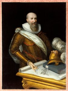 Porträtt av den första hertigen av Sully som superintendent för befästningar. Maximilian av Bethune, hertig av Sully av Frans II Pourbus