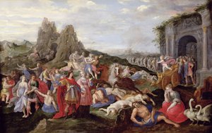 The Slaves and the Furies of Love (olja på panel) av Frans II the Younger (after) Francken