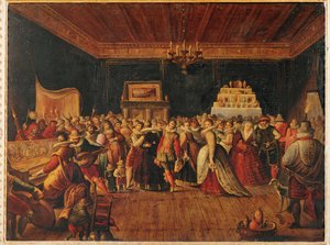 En boll ... (målning på duk) av Frans II the Younger (school of) Francken