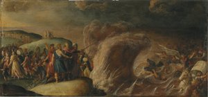 Les Israelites traversent la Mer Rouge - Israeliternas korsning av Röda havet, av Francken (II), Frans, School of . Olja på koppar. Mått: 27,5x58,5 cm. Nationalmuseum Stockholm av Frans II the Younger (studio of) Francken