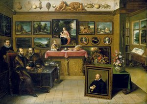 Ett samlarskåp med Abraham Ortelius och Justus Lipsius, 1618