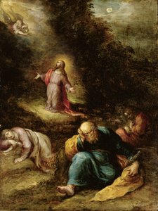 The Agony in the Garden (olja på koppar förhöjd med guld)